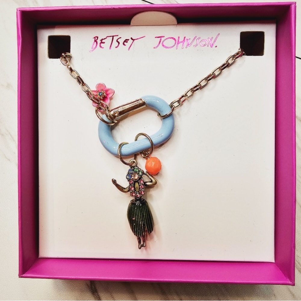 NWT Betsey Johnson Hula Girl Necklace